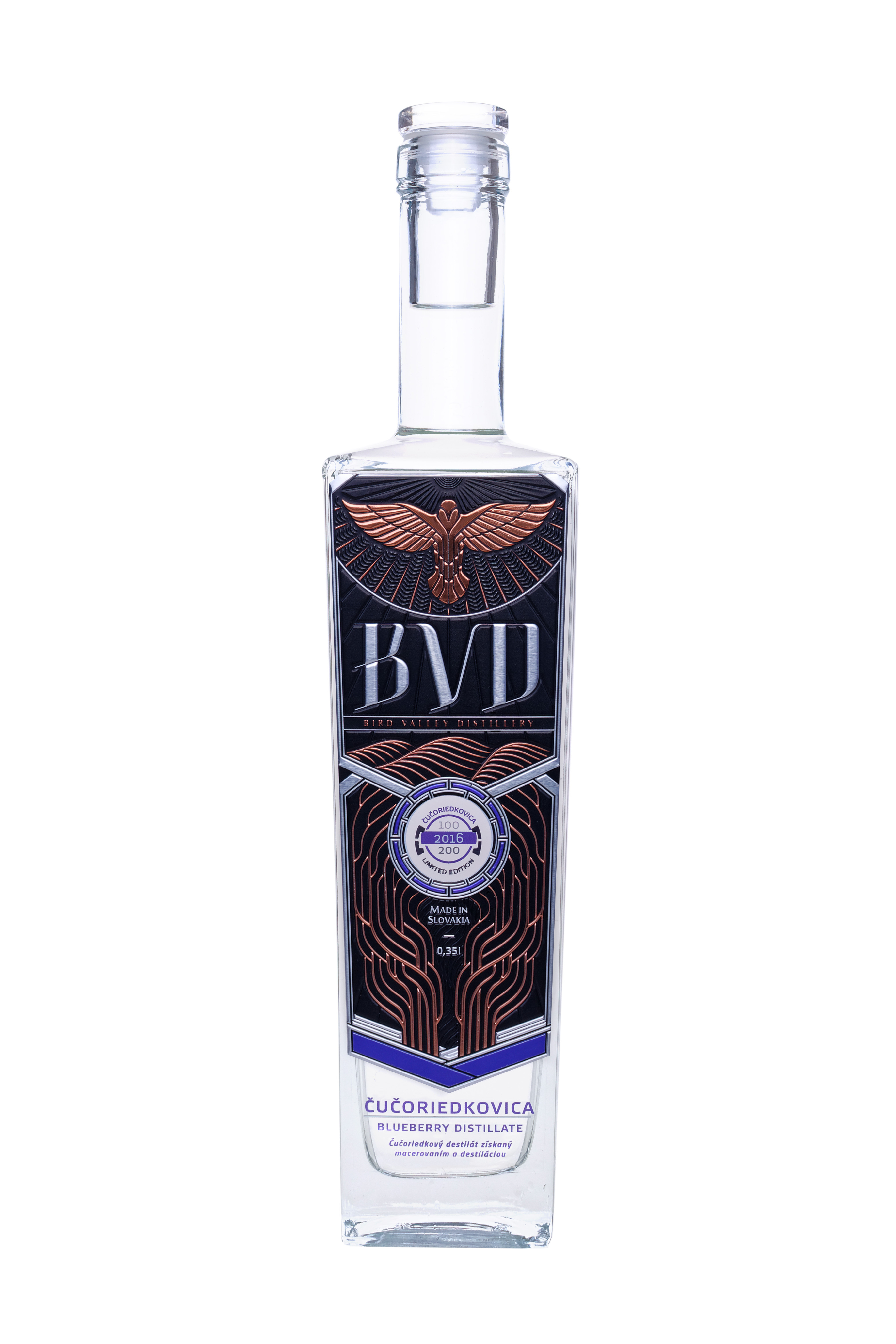 BVD Čučoriedkovica 45% 0,35l (čistá fľaša)