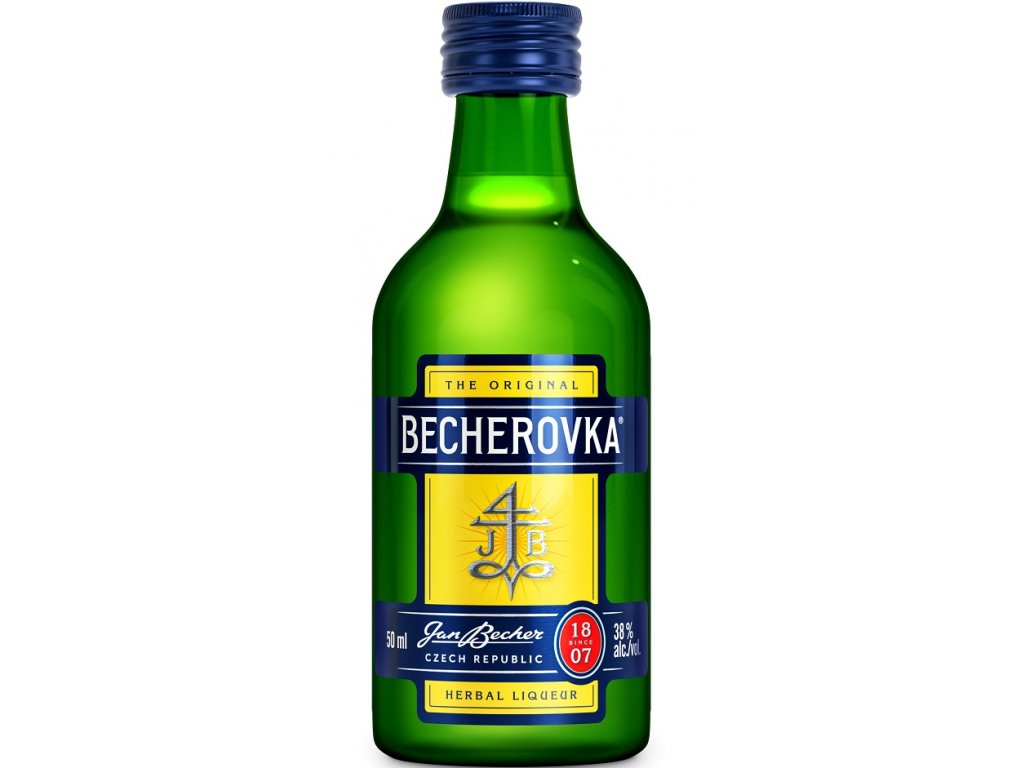 Jan Becher Becherovka Original 38% 0,05 l (čistá fľaša)