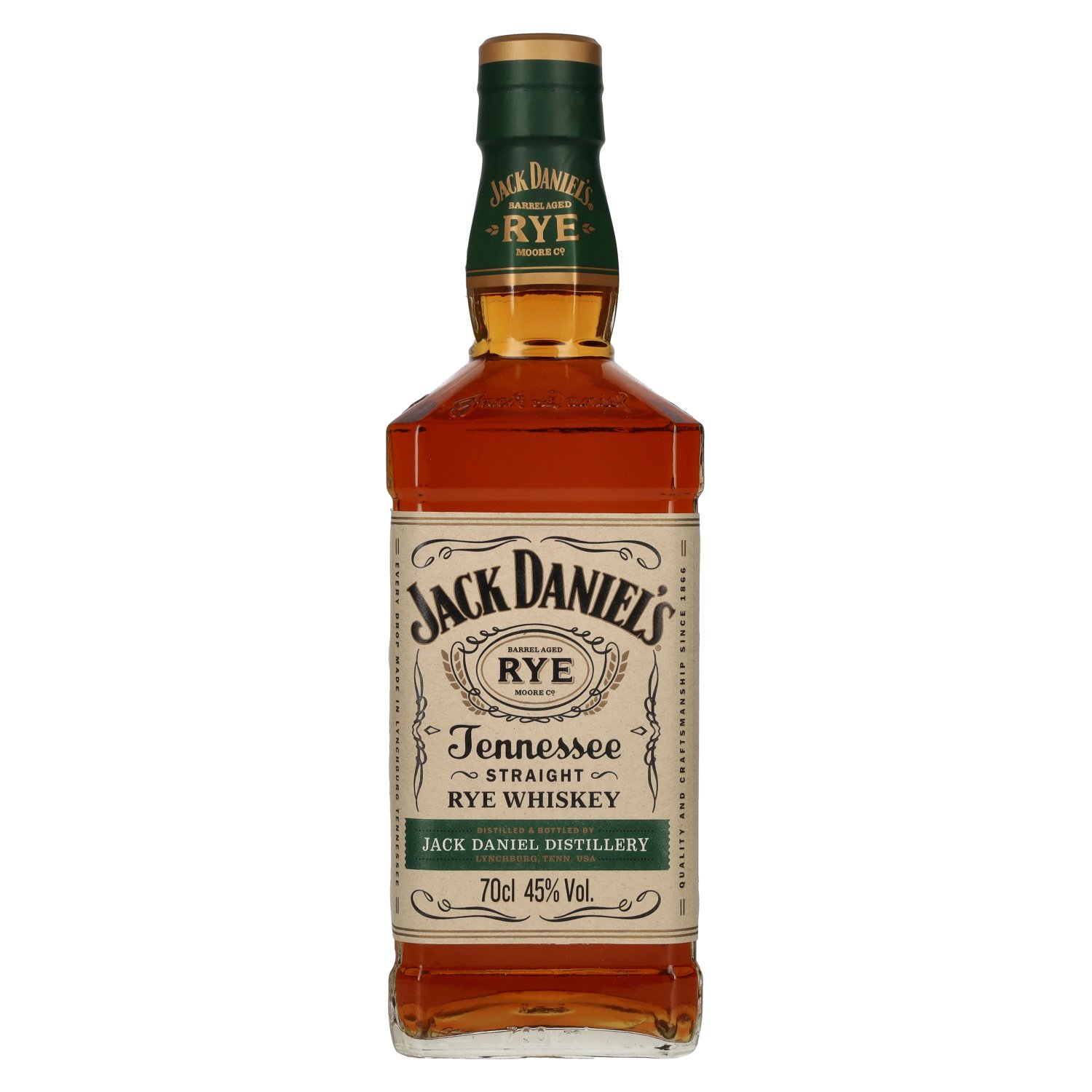 JACK DANIELS RYE WHISKEY 0.70L 45% (čistá fľaša)