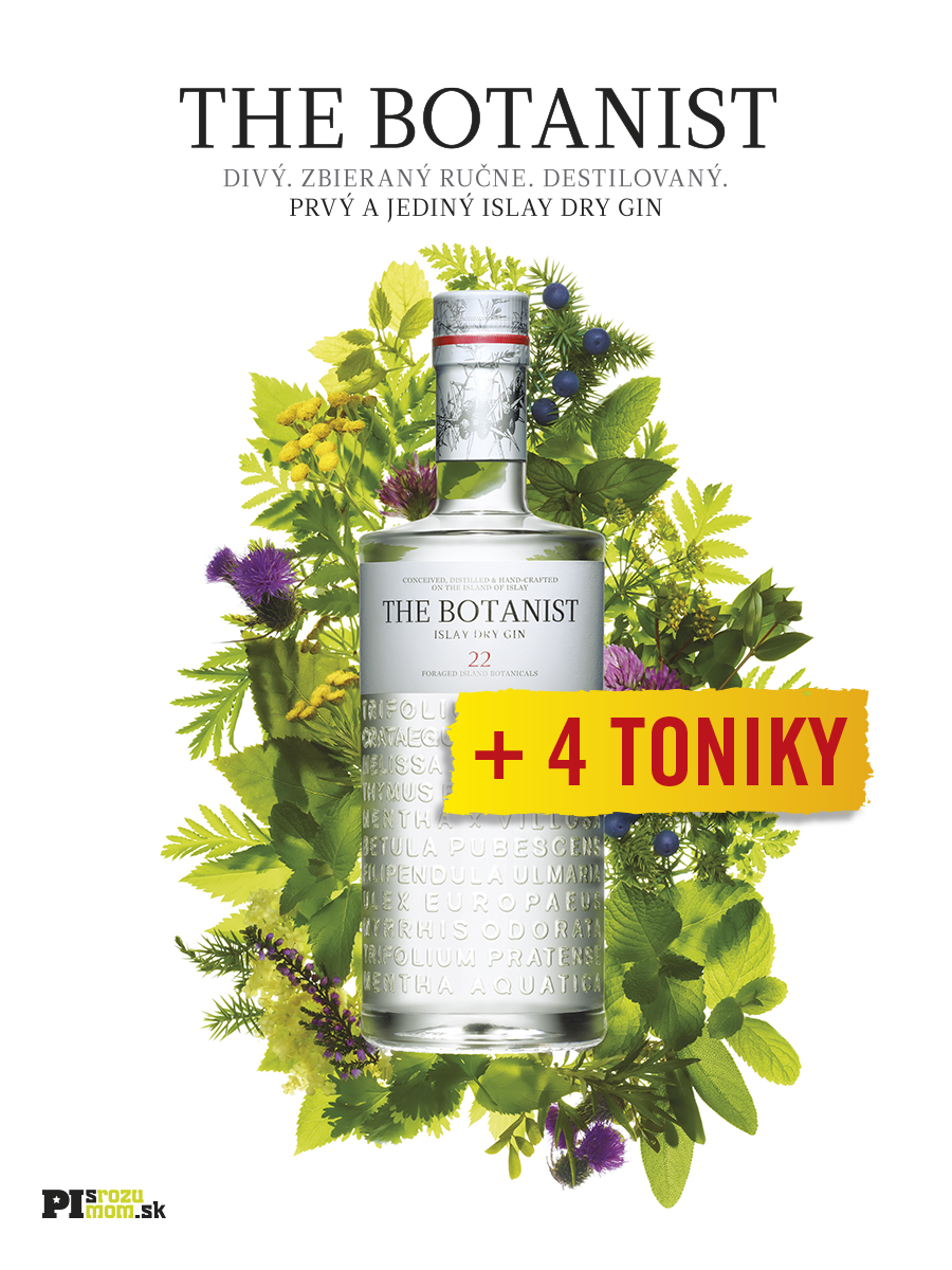 THE BOTANIST ISLAY DRY GIN 0.70L 46% + 4X SANPELLEGRINO TONIC 0.33L PLECH (set)