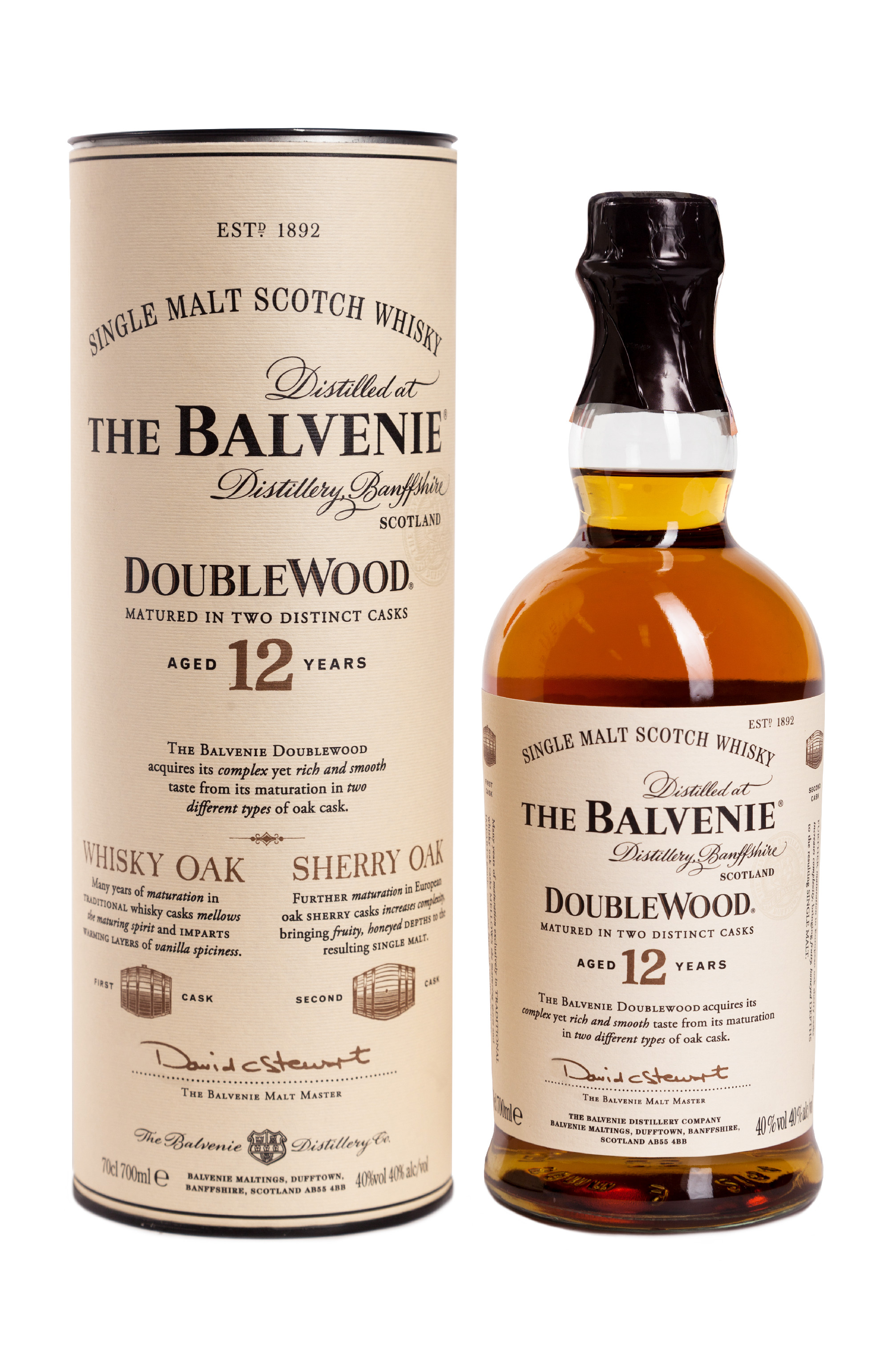 BALVENIE DOUBLE WOOD 12 YO 0.70L 40% GB (tuba)