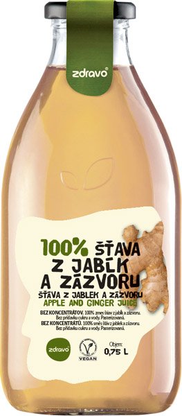 ZDRAVO 100% JABLKOVO-ZÁZVOROVÁ ŠŤAVA 6X0.75L (set)