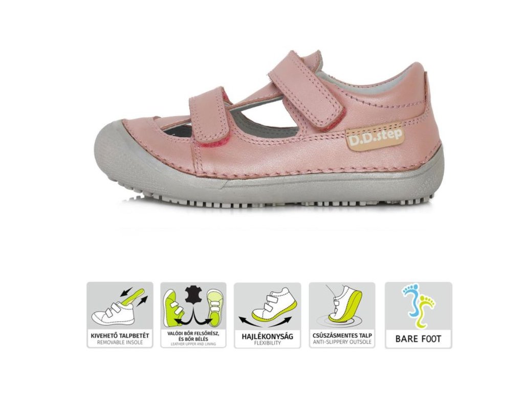 D.D.Step barefoot růžové sandálky 063-237C