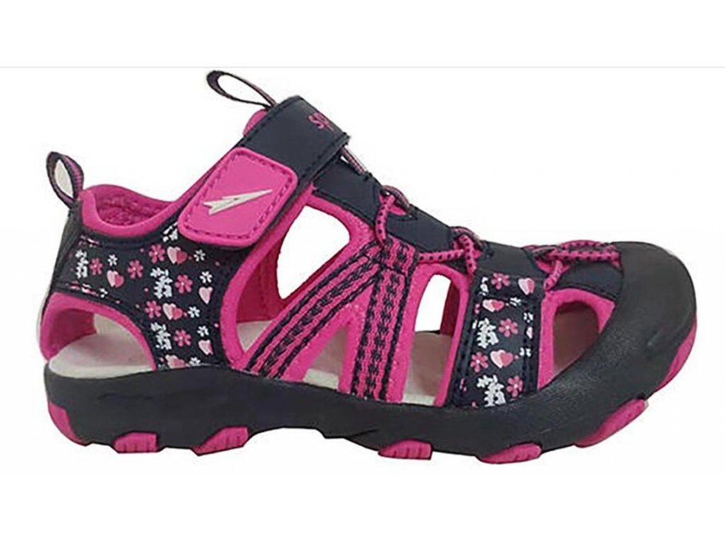 Sprandi kompromisní sportovní sandály tm. růžové květy