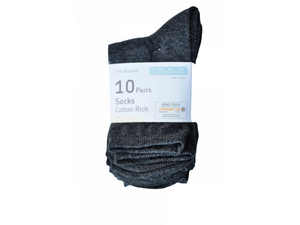 Ponožky šedé, 10 kusů