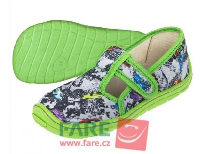 Bačkory Barefoot Fare Bare na suchý zip 5202432 zelené