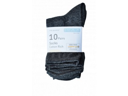 Ponožky šedé, 10 kusů