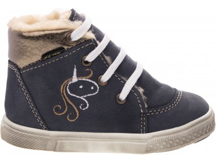 Fare 2141203 zimní dívčí boty tmavě modré s koníkem