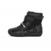 D.D.Step zimní W063-356 černé s rùžovou hvězdičkou barefoot