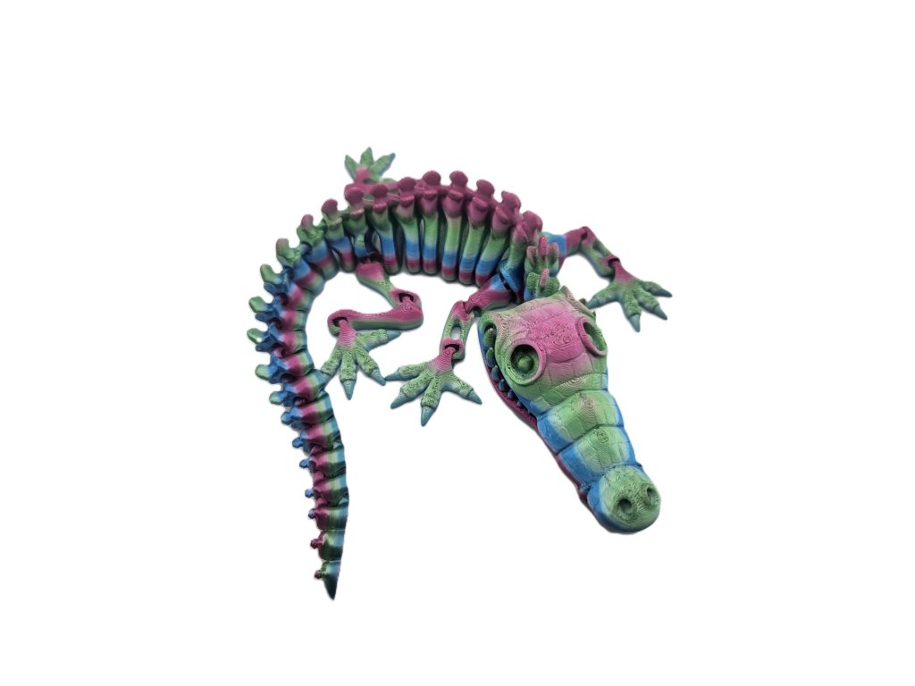 Dekorace -Krokodýl duhový malý (Varianta produktu krokodýl)