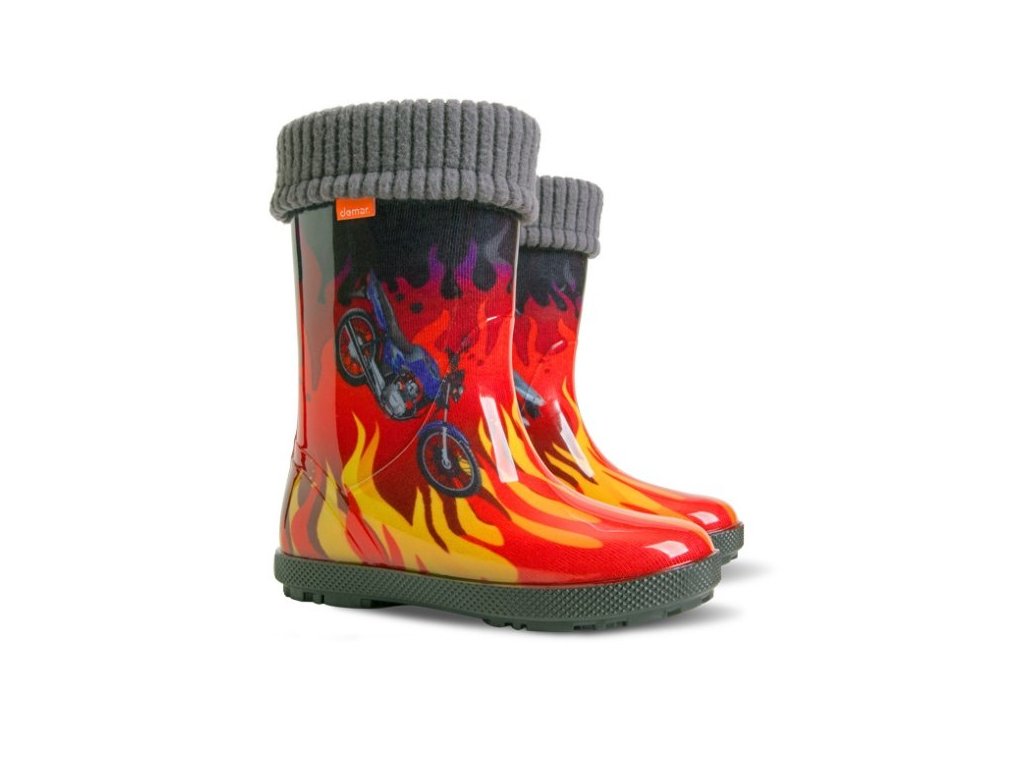 Demar HAWAI LUX EXCLUSIVE ED plameny dětské zateplené holínky (Varianta produktu 20/21)
