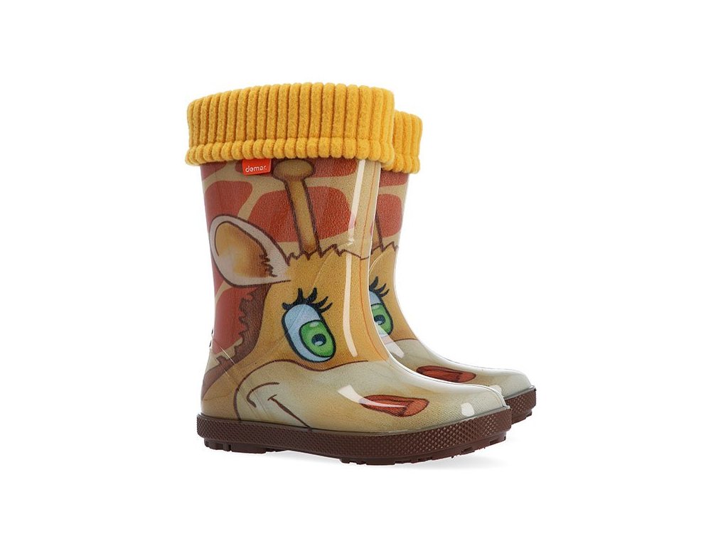Demar HAWAI LUX PRINT AK žirafa dětské zateplené holínky (Varianta produktu 22/23)