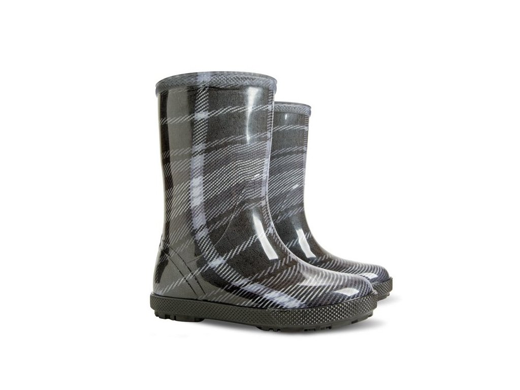 Demar HAWAI PRINT AE kostka černobílá dětské holínky (Varianta produktu 26/27)