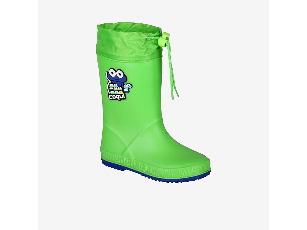 Dětské holínky Coqui RAINY COLLAR FROG Lime/Royal (Varianta produktu 24)