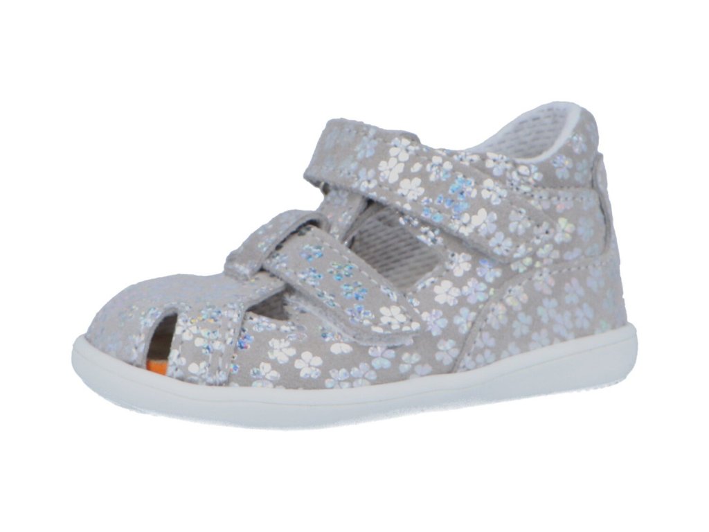 Jonap kožené sandálky 041 S šedá kytka (Varianta produktu 18)