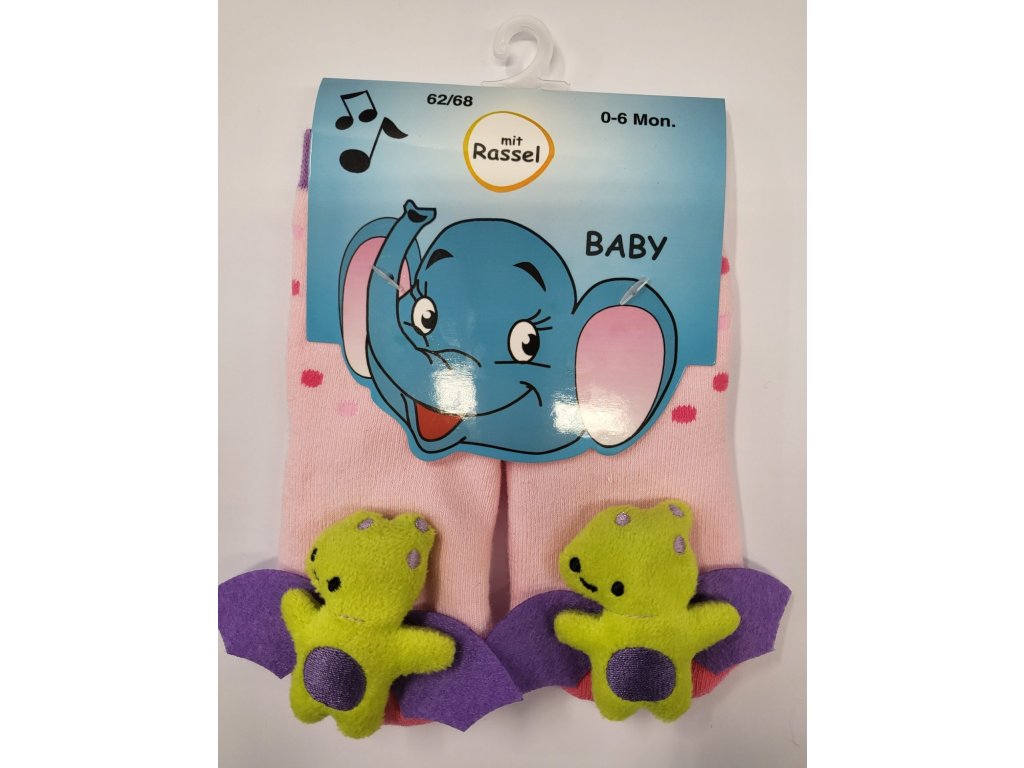 Kojenecké ABS ponožky s chrastítkem vzor netopýr (Varianta produktu 0-6/62-68)