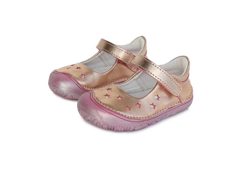 Kožené barefoot balerínky D.D.step H073-585 Metallic Pink (Varianta produktu 20)