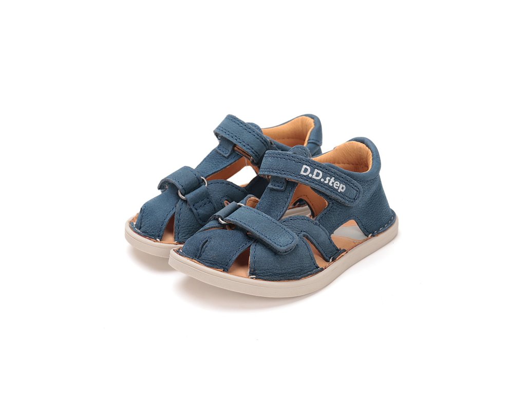 Kožené Barefoot sandálky D.D.step G076-51665 Bermuda Blue (Varianta produktu 20)