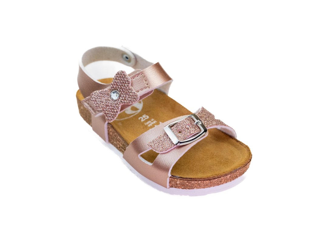 Sandálky BF rose gold s motýlkem (Varianta produktu 29)