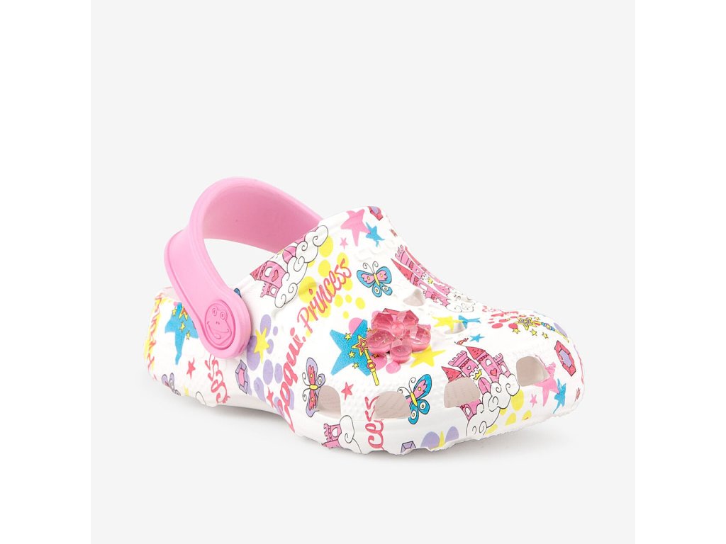 Sandálky Coqui Little Frog White/Dk. princess + amulet (Varianta produktu 20/21)