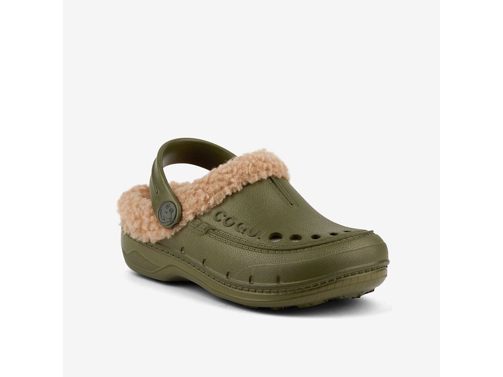 Zateplené nazouváky Coqui HUSKY Army Green/Beige (Varianta produktu 26/27)