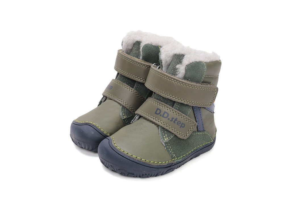 Zimní kožené barefoot boty D.D.step W073-52306A Emerald (Varianta produktu 27)