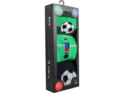 Dárková krabička ponožek Lonka Debox mix D "fotbal" 3 páry (Varianta produktu 39-42 (26-28))