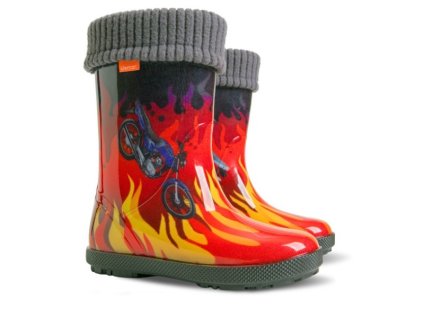 Demar HAWAI LUX EXCLUSIVE ED plameny dětské zateplené holínky (Varianta produktu 20/21)