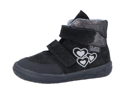 Jonap barefoot boty Jerry SLIM černá devon srdce (Varianta produktu 22)