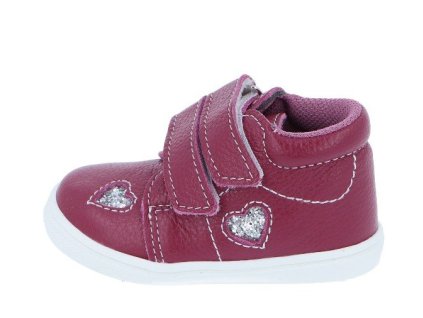 Jonap kožené boty 022 MV velcro vínová srdce2 (Varianta produktu 24)
