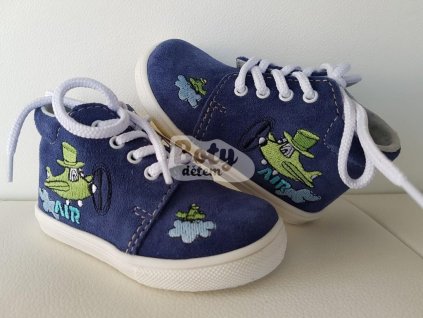 Jonap kožené boty 022 S modrá letadlo (Varianta produktu 20)