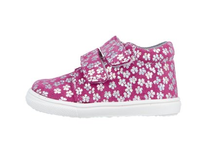 Jonap kožené boty 022 SV růžová kytky (Varianta produktu 20)