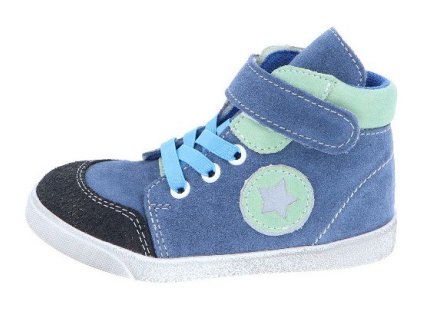 Jonap kožené boty 028 SV modrá zelená hvězda (Varianta produktu 33)