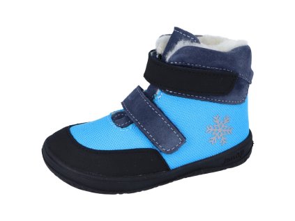 Jonap zimní kožené barefoot boty s membránou Jerry modrá tyrkys MERINO (Varianta produktu 22)