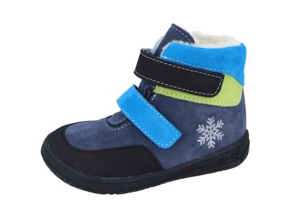 Jonap zimní kožené barefoot boty s membránou Jerry modro modrá (Varianta produktu 22)