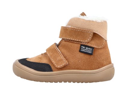 Jonap zimní kožené barefoot boty s membránou Jerry skořicová MERINO (Varianta produktu 22)