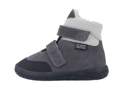 Jonap zimní kožené barefoot boty s membránou Jerry šedá vločka (Varianta produktu 22)