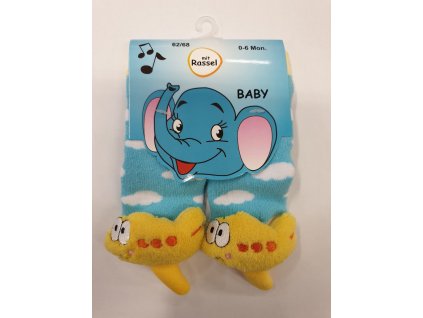 Kojenecké ABS ponožky s chrastítkem vzor letadlo (Varianta produktu 6-12/74-80)