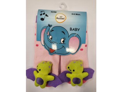 Kojenecké ABS ponožky s chrastítkem vzor netopýr (Varianta produktu 0-6/62-68)