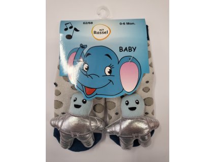 Kojenecké ABS ponožky s chrastítkem vzor robot (Varianta produktu 0-6/62-68)