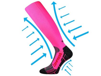 Kompresní podkolenky VoXX Flex neon růžová 1 pár (Varianta produktu 35-38 (23-25))