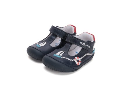 Kožené barefoot botičky D.D.step H070-51434 Royal Blue (Varianta produktu 20)
