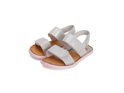 Kožené Barefoot sandálky D.D.step G076-41539A Silver (Varianta produktu 35)