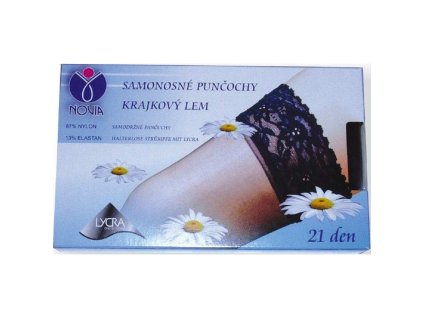Punčochy elastické - samonosný krajkový lem (C04) (Varianta produktu 25 (39) b.111(bílá))