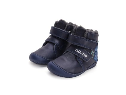 Zimní kožené barefoot boty D.D.step W070-42838 Royal Blue (Varianta produktu 21)