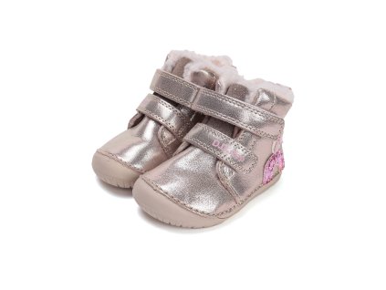Zimní kožené barefoot boty D.D.step W070-52624A Cream (Varianta produktu 22)