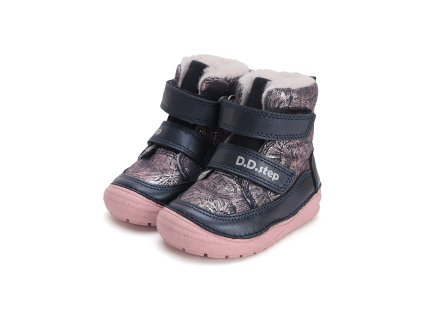 Zimní kožené boty D.D.step W071-42895 Metallic Pink (Varianta produktu 22)
