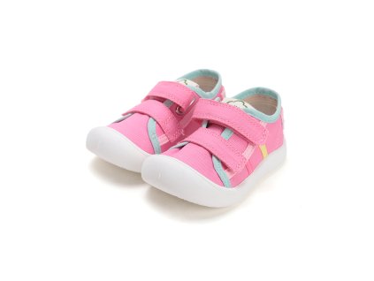 Barefoot plátěné tenisky D.D.step C100-61143F Hot pink