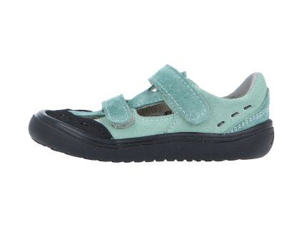 Jonap barefoot kožené sandálky Berry světle zelená