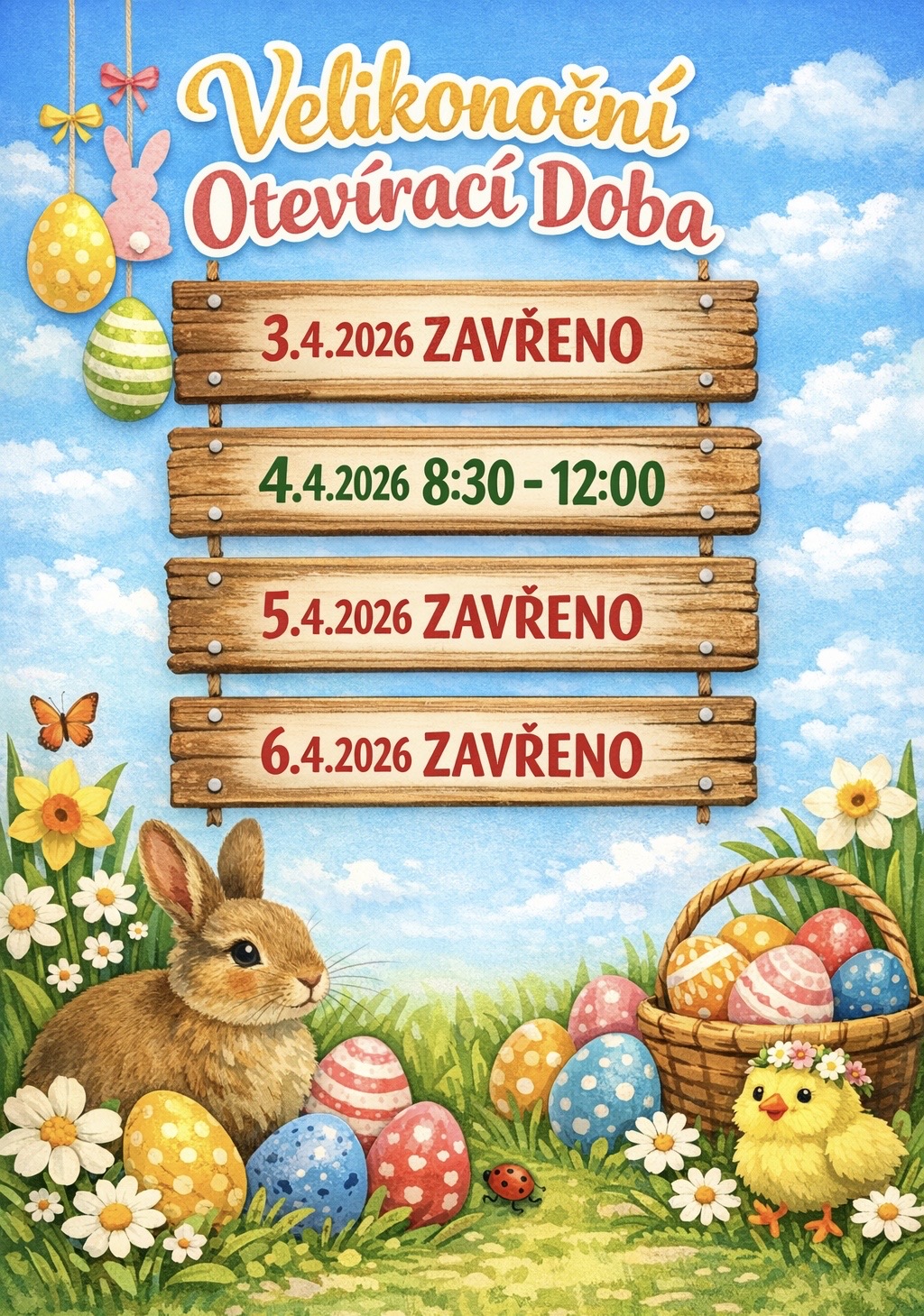 Velikonoční otevírací doba